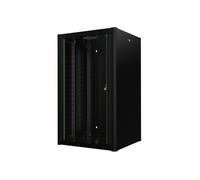 LOGON RWP20U56BL Wall Mounted Rack 20U Black Shelf - Shelves (Rack Wall Mounted, 20U, Glass, Black, 48.3 cm (19"), Passive)