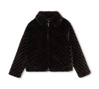 Lanvin - Fuzzy Fleece Jacket - Chocolate Brown Black - Girl - 6 Years