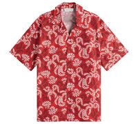 Lanvin Men's Rateau Print Bowling Shirt Carmine Red