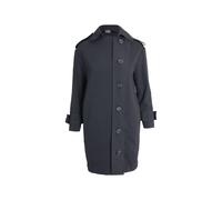 Lanvin Women's Preloved Button-Front Trench Coat in Black Polyester | Size: 34