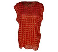 Lanvin Women's Preloved Metallic Polka Dot Blouse in Red Chiffon | Size: 40