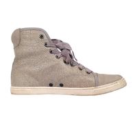 Lanvin Preloved Textured High-Top Sneakers In Beige Leather Beige