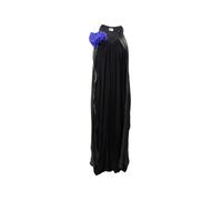 Lanvin Women's Preloved Flower Applique Evening Dress in Black Silk | Size: 36