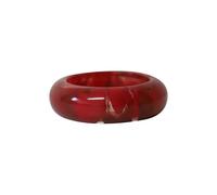 Lanvin Women's Preloved Marble Resign Bangle Bracelet in Red & Black Plastic