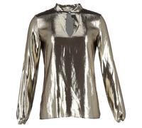 Lanvin Women's Preloved Teardrop Lamé Blouse in Gold Silk in Metallic Gold | Size: 40