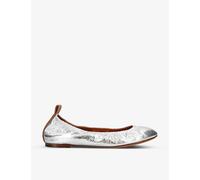 Lanvin Womens Silver Ballerina Metallic-leather Ballet Flats Eur 41 / 8 Uk Women