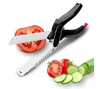 LANVIYA 6 in 1 Kitchen Scissors for food,Tomato Knife Chops Cutting Board Scissors with Safety Lock，Detachable kitchen shears for food Meat Cheese Vegetable Fruit, Dishwasher Safe