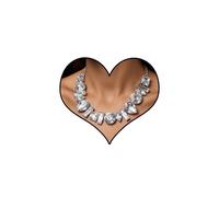 LANWLOSI Chunky Rhinestone Choker Necklace for Women Sparkly Silver Crystal Pendant Necklace Shiny Crystal Choker Wedding Bride Prom Party Jewelry Accessories, Zinc, No Gemstone