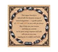 LANWLOSI Copper Hematite Bracelet for Women Stretch Healing Copper Beaded Bracelets Hematite Bracelet Healing Jewelry Gifts for Mom Wife Friend, L, Metal, no gemstone