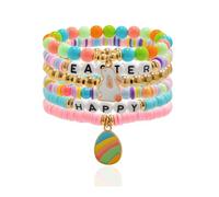 LANWLOSI Easter Bracelets Gifts for Women Cute Bunny Bracelets Easter Gifts Basket Stuffers for Daughter Granddaughter Sister Niece, L, Zinc, no gemstone