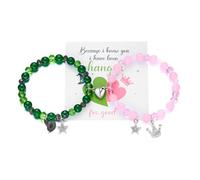 LANWLOSI Elphaba Galinda Matching Bracelets for 2 Rhinestone Crown Witch Hat Charm Bracelets Wicked Friendship Bracelets Magic Stage Movie Merchandise BFF Accessories Gifts for Fans, L, Metal, no
