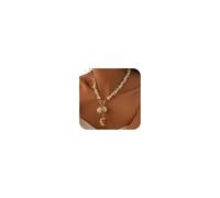 LANWLOSI Gold Seashell Starfish Necklace for Women Starfish Conch Scallop Cowrie Shell Pendant Necklace Trendy Boho Seashell Sea Star Toggle Clasp Choker Summer Beach Hawaii Jewelry Accessory, Zinc