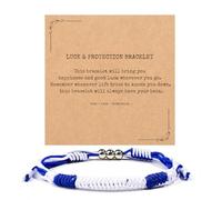 LANWLOSI Israel Bracelet for Men Women Country Flag Color Wrist Wrap Bracelet Israel Blue and White Infinity String Brac-elet I Stand with Israel Protection and Lucky Jewelry Gifts, L, String, no