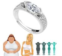 LANWLOSI Lymphatic Therapy Ring for Women Lymph Detox Drainage Titanium Ion Therapy Ring Acupuncture Unclog Bloodstream Band Adjustable Moissanite R-ing Jewelry Gift for Her, Zinc, No Gemstone