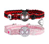 LANWLOSI Spider Friendship Bracelets for 2 Matching Bracelets for Couples Best Friends Matching Spider Bracelets for BFF Birthday Halloween Christmas Jewelry Gifts for Bestie Gf Bf, L, String, no