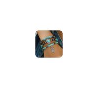 LANWLOSI Western Bracelets for Women Bohemian Stackable Turquoise Bracelets Vintage Navajo Pearl Beaded Brac-elets Western Country Concert Jewelry Cowboy Carter Outfit Accessories, L, Turquoise, no