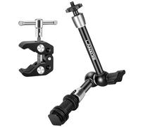 Lanxire 9 Inches Adjustable Magic Arm with Super Clamp, Cold Shoe Adapter, and Multiple Threaded Holes - Compatible with Photography Accessories - Max Load 4.4lb/2kg