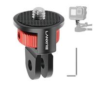 LANXIRE Action Camera Mount Adapter with 1/4" Screw, Aluminum Alloy Camera Tripod Adapter Compatible with GoPro Hero 13/12, Insta360 X4/X3, DJI Osmo Pocket 3, AKASO - Black & Red