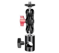 Lanxire Light Stand Mount Adapter with Double Ball Head - Compatible with Camera Monitor, Ring Light - Fits Flat Head Light Stand, Boom Arm - Max Load 4.4lb/2kg - 1/4’’ Screw
