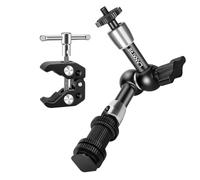 Lanxire Super Clamp and 7 Inches Adjustable Magic Arm with 1/4’’ Screw and Cold Shoe Adapter - Compatible with Camera Cage, Flash, LED Light, Microphone, Monitor - Max Load up 4.4lb/2kg