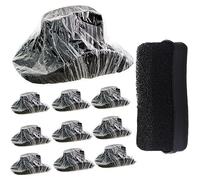 Lanxitown 10Pcs Cowboy Hat Cover and One Sponge Hat Brush Felt Hat Cleaner Hat Protector Hat Cleaning Kit Dust Cover, Black, M