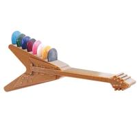 Lanxitown Guitar Pick Holder with 9 Pcs Random Color Celluloid Guitar Picks Storage Box Set for Bass, Ukulele Players 3D Print Music Gifts (Style 2)