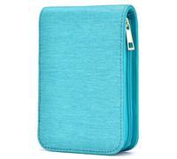 Lanxivi 12 Fountain Pen Case, Rollerball Pen Case Turquoise Color, Waterproof Canvas Pen Display Holder Organizer Bag