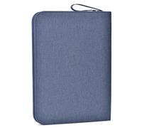 Lanxivi 48 Slots Fountain Pen Case, Blue Waterproof Canvas Pen Organizer with YKK Zipper Pen Bag