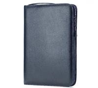 Lanxivi Black Cowhide Leather Fountain Pen Case for Various Size Pens, 46 Slot Display Holder Bag
