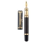 Lanxivi Duke Fude Pen Bent Nib Ebony, Sima Qian Memorial Fountain Pen Medium to Broad Art Drawing Calligraphy Handwriting Pen