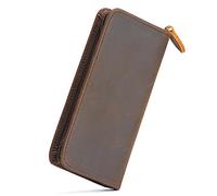 Lanxivi Fountain Pen Leather Case Black, Coffee and Vintage Color, Handmade Genuine Leather Pen Case, Vintage-Zippered Style, 1 Count (Pack of 1), Classic