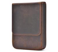 Lanxivi - Genuine Leather Fountain Pen Case Organizer 6 Slots Portable Pouch Drawer Style