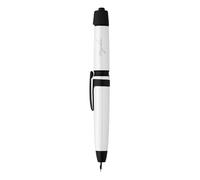 Lanxivi Majohn A3 White Fountain Pen Black Trim Retractable Extra Fine Nib, Press and Twist Style Pen with Converter Case Set
