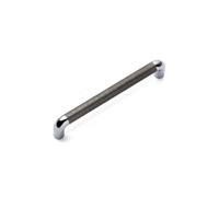 Lany Knurled Kitchen Cabinets D Handle, 160mm Centres, Pewter / Chrome, Pack Of 2