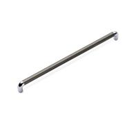 Lany Knurled Kitchen Cabinets D Handle, 320mm Centres, Pewter / Chrome, Pack Of 2