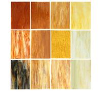 Lanyani(10 Sheets) Variety Stained Glass Sheets 4 x 6 inch Opal Art Glass Pack Tiffany Glass, Mixed Textures