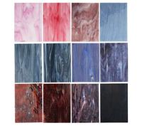 Lanyani（10 Sheets） Variety Stained Glass Sheets 4 x 6 inch Opal Art Glass Pack Tiffany Glass, Mixed Textures