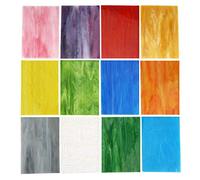Lanyani（10 Sheets） Variety Stained Glass Sheets 4 x 6 inch Opal Art Glass Pack Tiffany Glass, Mixed Textures