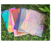 Lanyani 12 Sheets Iridescent Stained Glass Sheets, Cathedral Art Glass Packs for Mosaic Work Craft, Assorted Clear+Opaque+Colored Transparent