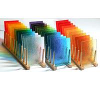 Lanyani 26 Sheets Transparent Stained Glass Sheets Packs for Art Crafts, Textured Bright Color Variety Translucent Cathedral Art Glass Sheets for Mosaic Glass DIY Projects, 4x6 inches