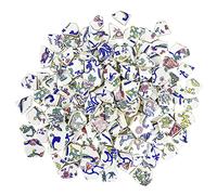Lanyani Broken Ceramic Tile for Mosaic Crafts Floral Blue and White Porcelain China Tiles,11x11 inch, Pink