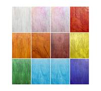 Lanyani Semi-Translucent Stained Glass Sheets Pack, Variety Mixed Color Cathedral Glass for Mosaic Glass Work, 10 Sheets