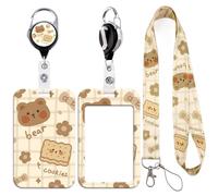 Lanyard Card Holder Set with Cute Bear Design - Durable, Reusable Badge Holder with Neck Strap for ID Cards, Access Cards, Work Badges (3 in 1)