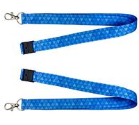 Lanyard Key Chain Badge Holder - Key Holder Neck Card with Strap & Breakaway Safety Clasp. ID Holder, Card Holder Lanyard for Key Tags. (Tri-Blue)