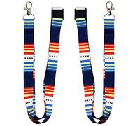 Lanyard Key Chain Badge Holder - Key Holder Neck Card with Strap & Breakaway Safety Clasp. ID Holder, Card Holder Lanyard for Key Tags. (Stripes)