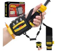 Lanyard Magnetic Wristband for Tools,Christmas Gifts for Men, Lightweight 1680D Double Oxford Fabric,12 Super Strong Magnets, Stocking Stuffers for Men, Cool Gadget Gifts for Women,Yellow