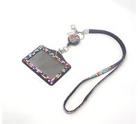 Lanyard Neck Strap cardholder Matching Reel Crystal Sparkly and id Badge Holders Oyster Cards Landscape Identity Cruise Badges Office Staff Students Diamante Bling (Multi Coloured, Horizontal)
