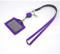 Lanyard Neck Strap cardholder Matching Reel Crystal Sparkly and id Badge Holders Oyster Cards Landscape Identity Cruise Badges Office Staff Students Diamante Bling (Purple, Horizontal)