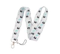 Lanyard Neck Strap, Cartoon Animal Lanyards with Safety Buckle, for ID Badge Holder, Keys, Work Permits, Mobile Phones (Color : Panda 2, Size : 45cm)