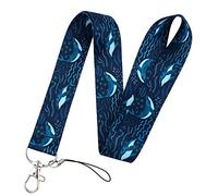 Lanyard Neck Strap, Cartoon Animal Lanyards with Safety Buckle, for ID Badge Holder, Keys, Work Permits, Mobile Phones (Color : Whale 2, Size : 45cm)